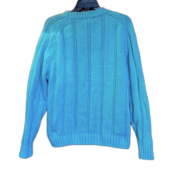 American Weekend ramie cotton cable sweater color aqua green - Picture 4 of 4